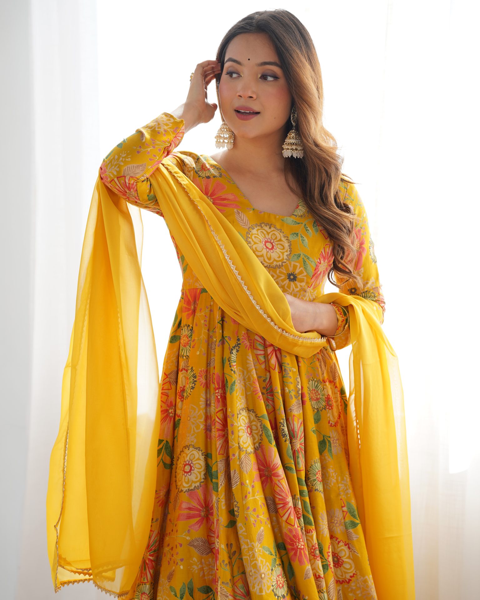 Yellow Floral Palazzo Suit