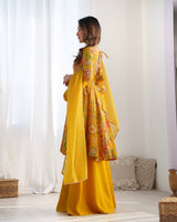 Yellow Floral Palazzo Suit