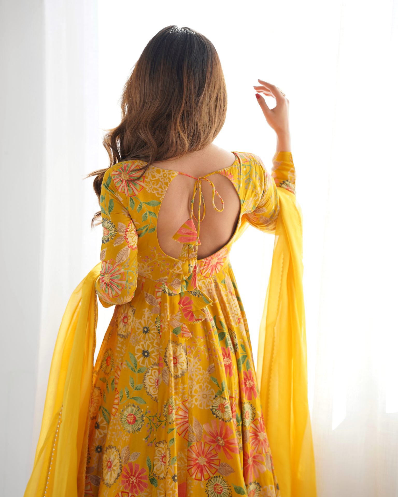 Yellow Floral Palazzo Suit