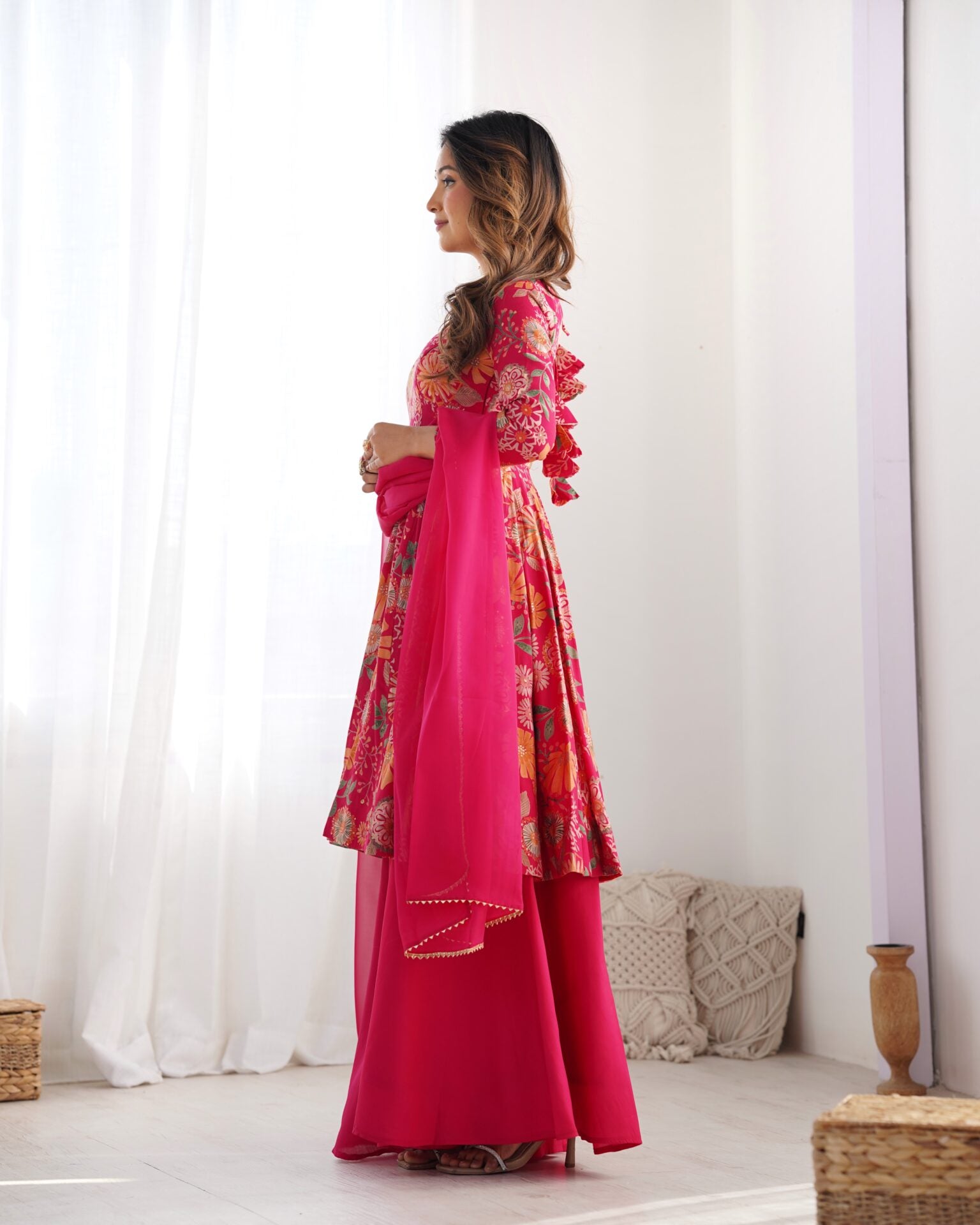 Floral Printed Festival Wear Palazzo Suit