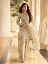 Mirror Work Silk Suit