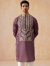 Silk Embroidered Kurta Pant With Shawal