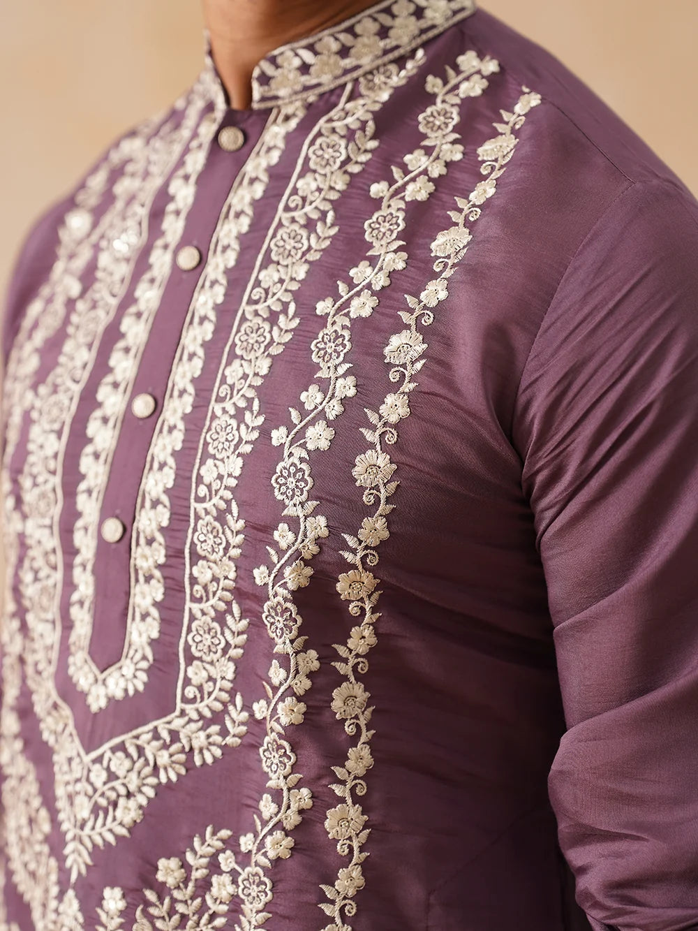 Silk Embroidered Kurta Pant With Shawal