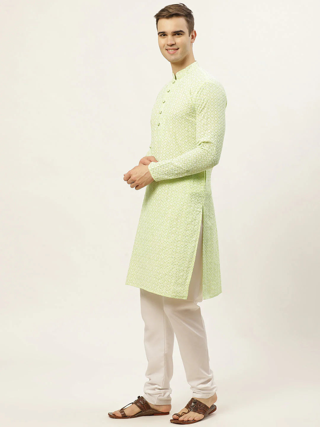 Green Chikankari Kurta Payjama