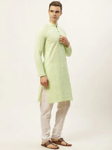 Green Chikankari Kurta Payjama