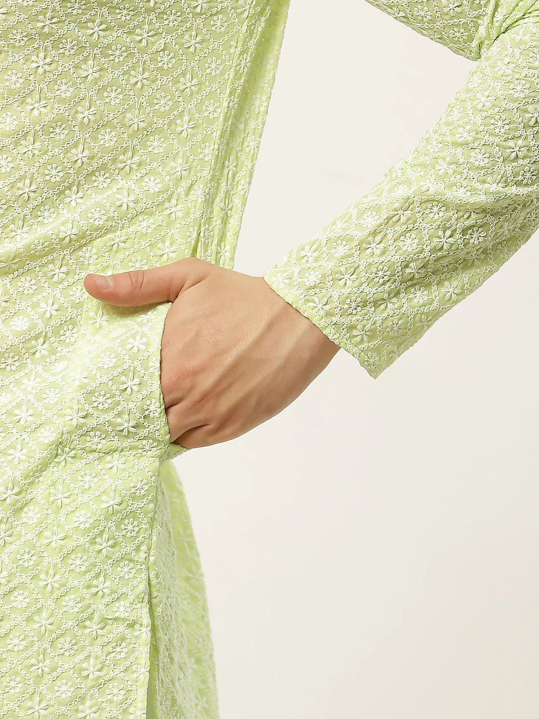 Green Chikankari Kurta Payjama