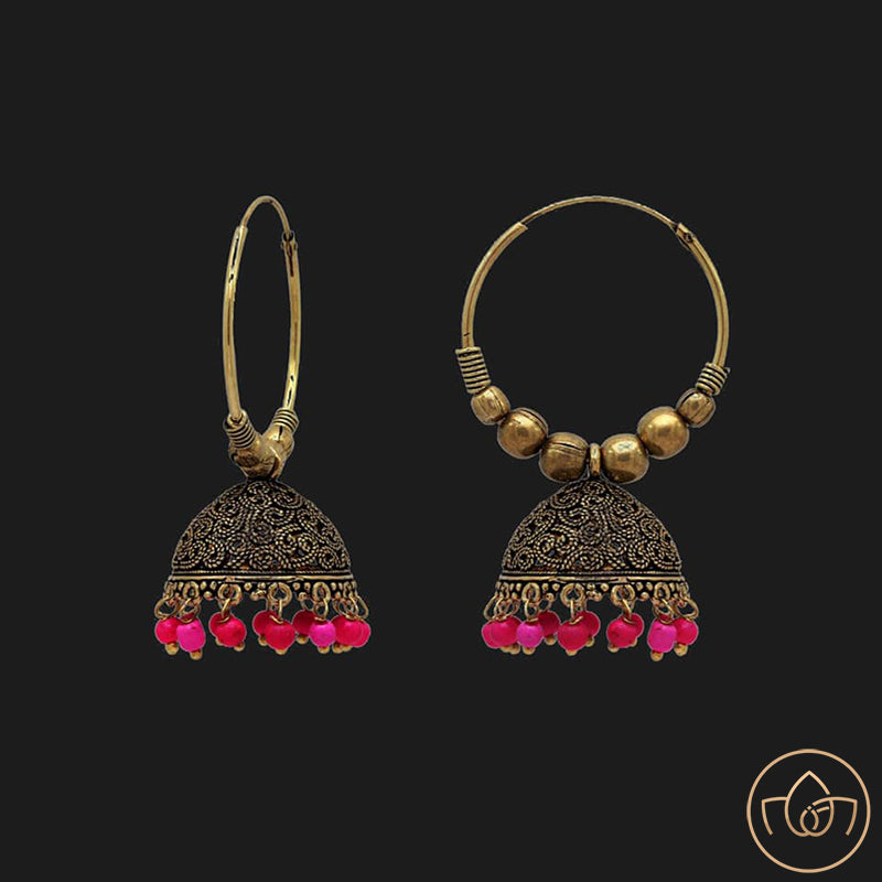 Oxidised ring Jhumki Earrings
