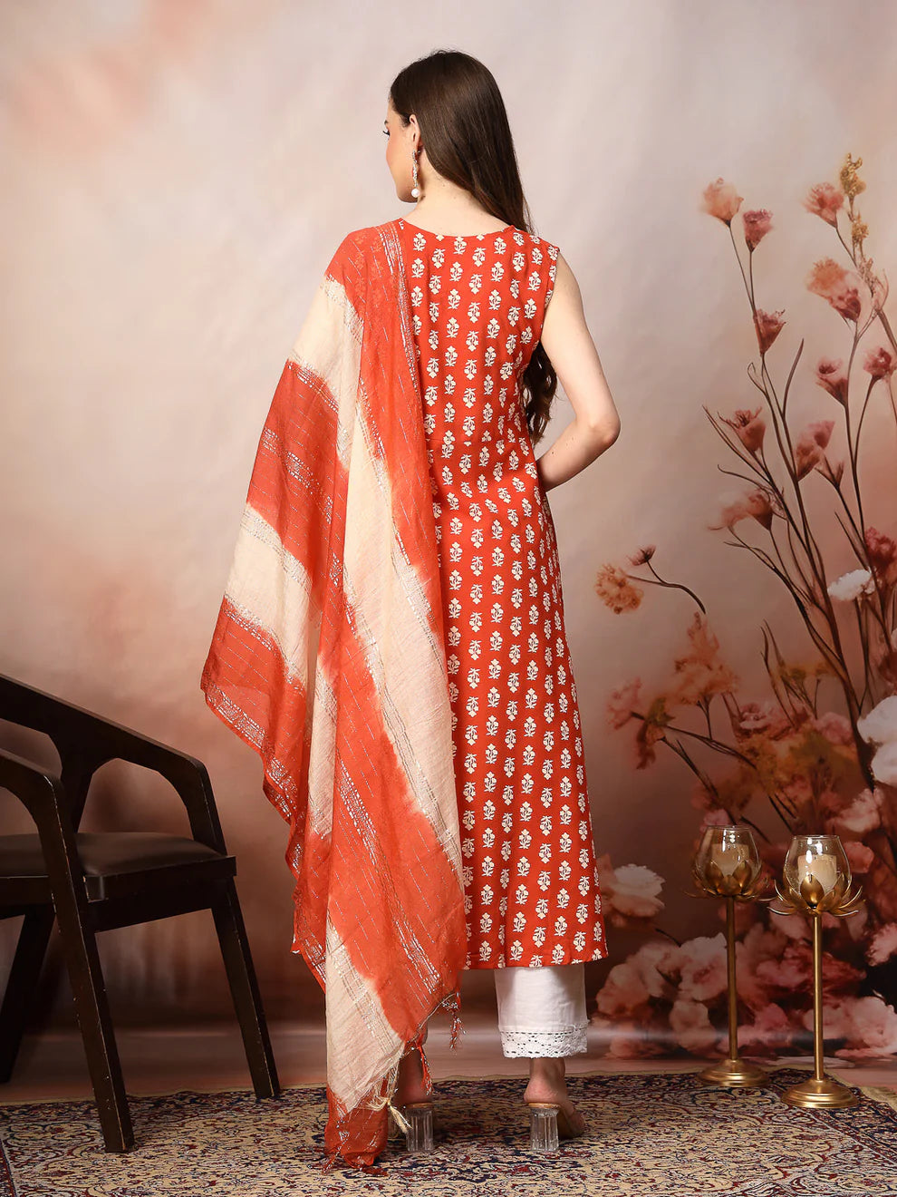 Printed Embroidered Rayon Kurti Set