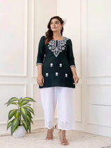 Rayon Round Neck A-Line Top