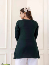 Rayon Round Neck A-Line Top