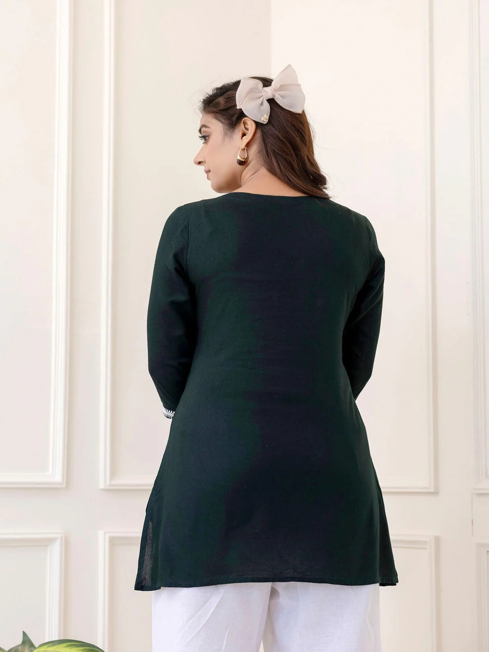 Rayon Round Neck A-Line Top