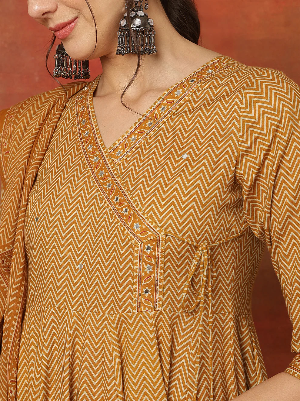 Cotton V-Neck Anarkali Suit