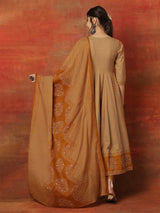 Cotton V-Neck Anarkali Suit