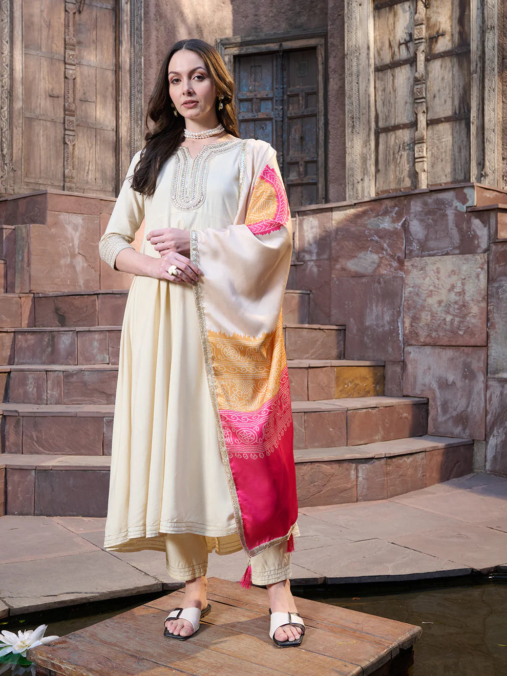 Embroidered Rayon Anarkali Suit