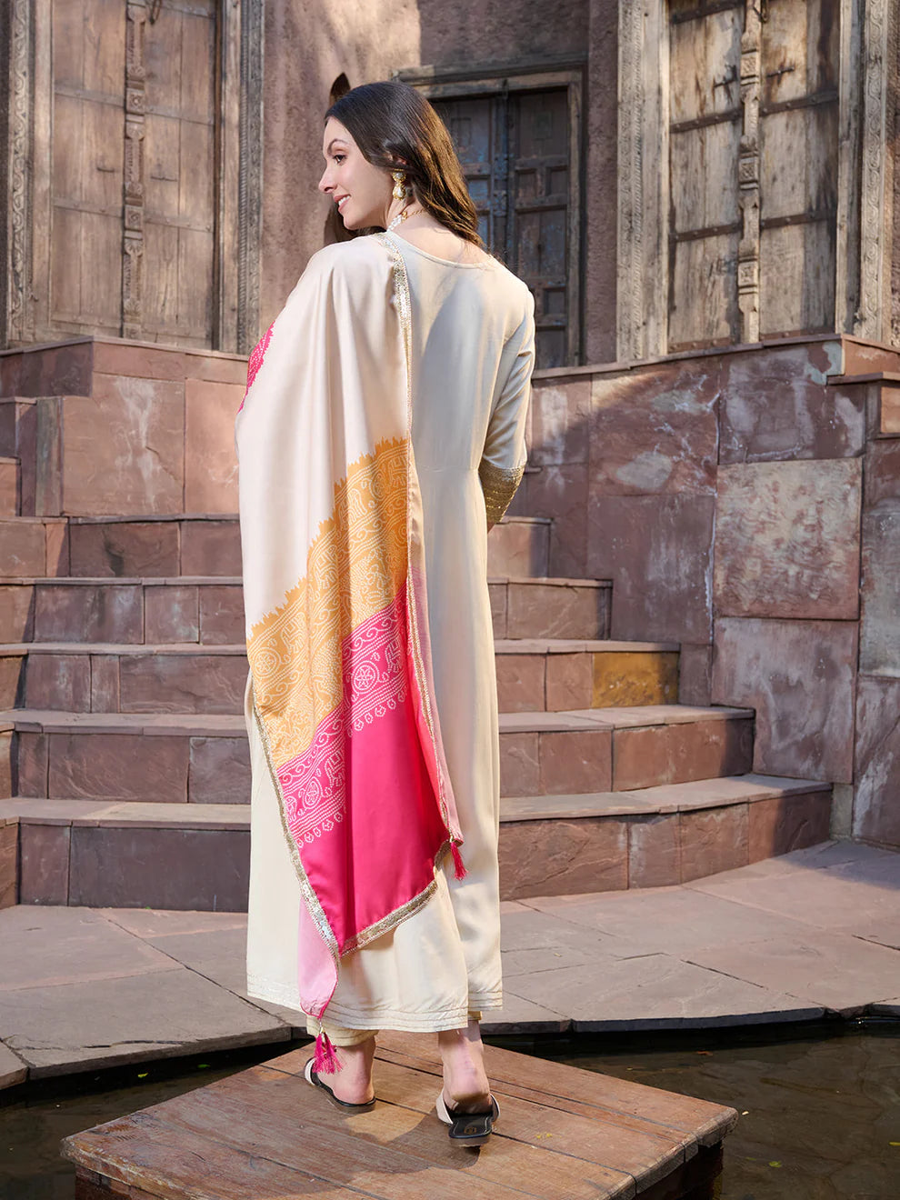 Embroidered Rayon Anarkali Suit