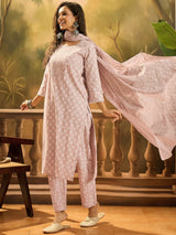 Pink Buti Printed Suit