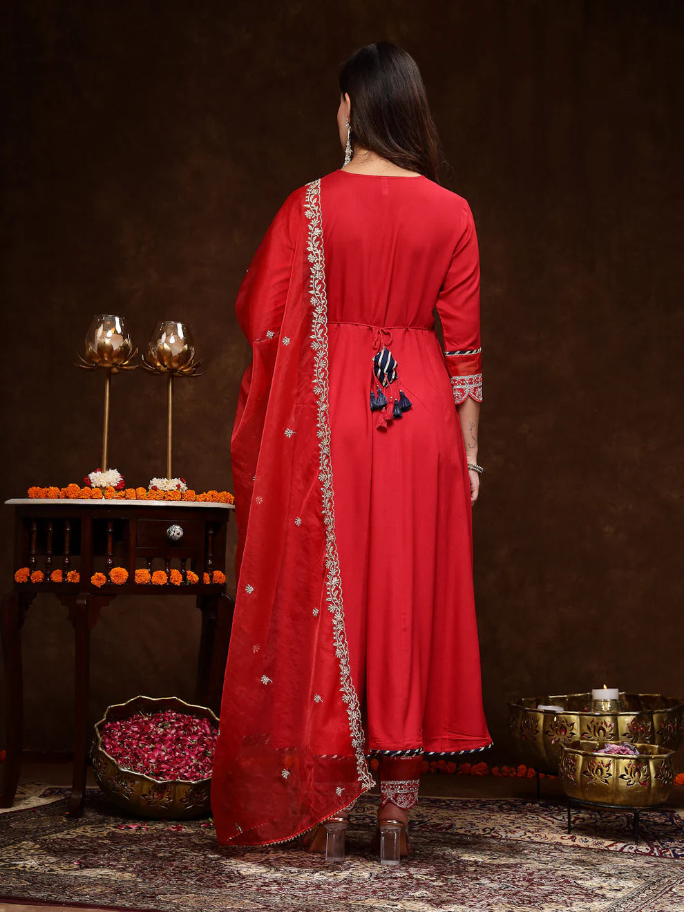 Embroidered Rayon Anarkali Set