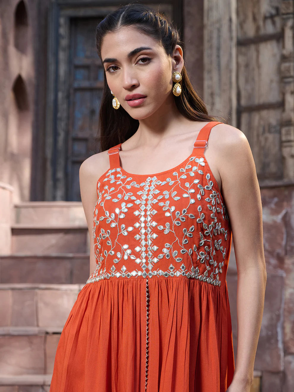Embroidered Rayon Sharara Set