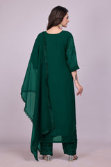 Luckhnowi Embroidery Green Suit