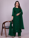 Luckhnowi Embroidery Green Suit