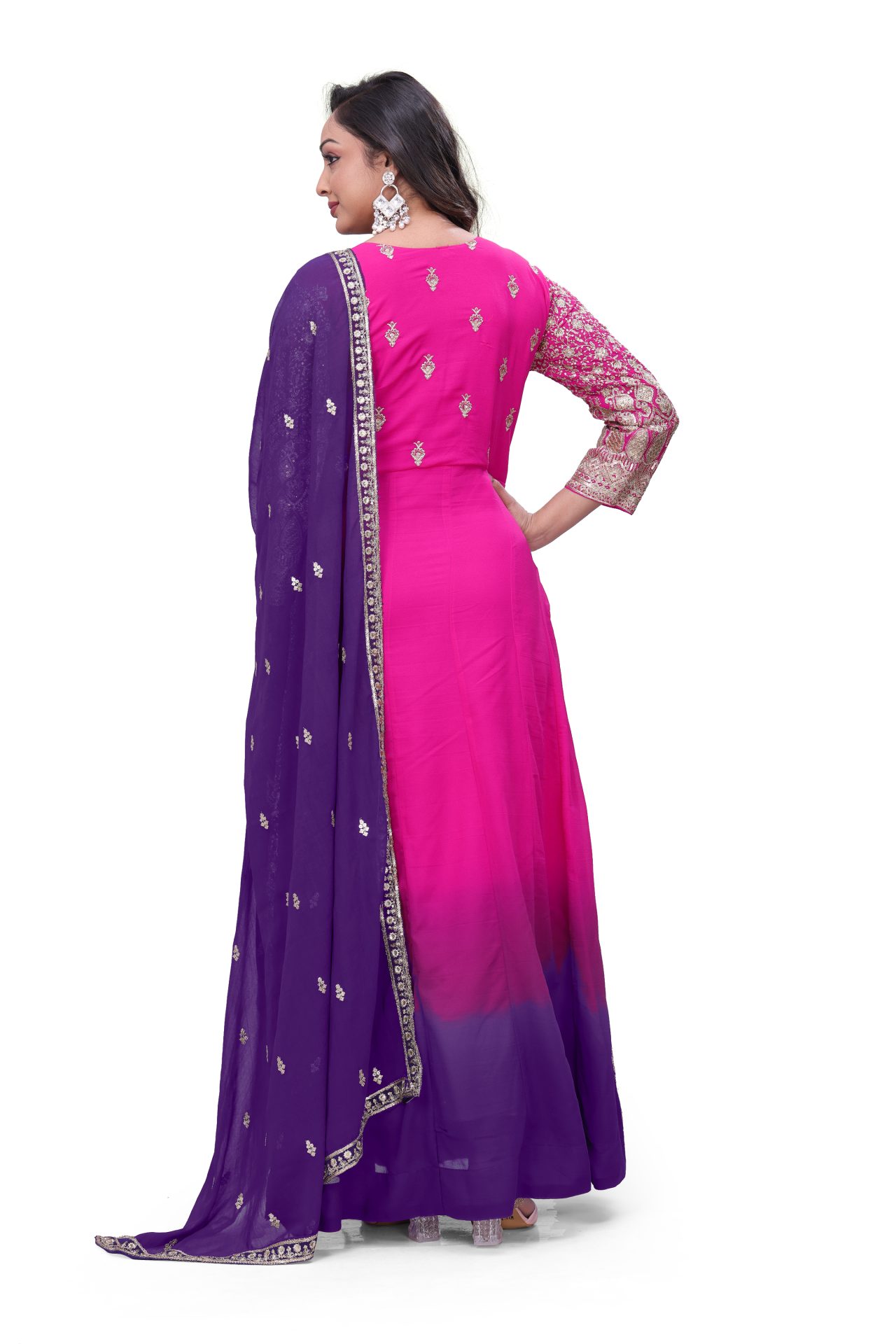 Pink Heavy Embroidered Anarkali Set