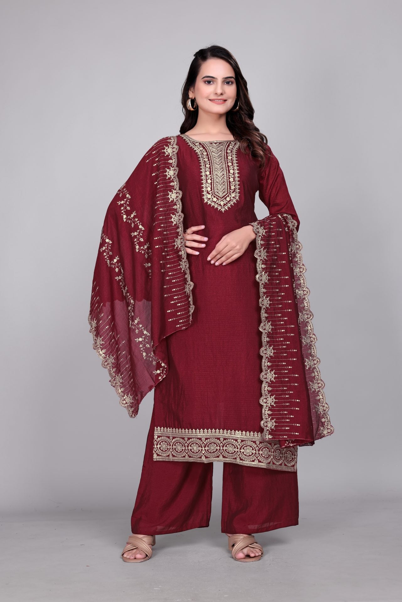 Women Embroidery Plazo Suit