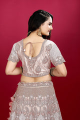 Pink Beige Party Wear Heavy Lehenga Choli