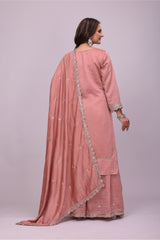 Plus Size Silk Embroidered Suit