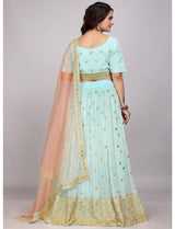 Sky Blue Georgette Lehenga Women