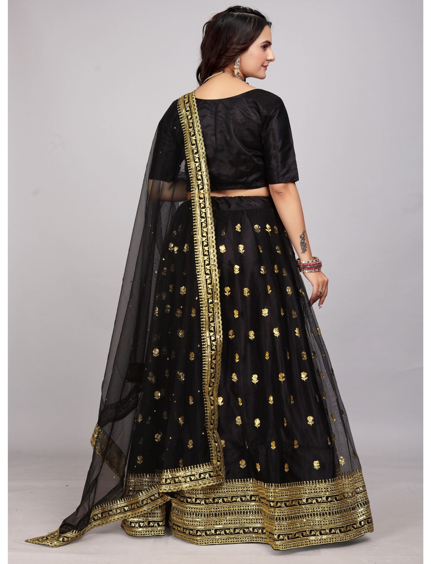 Black Garba Lehenga Choli Women