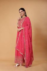 Georgette Anarkali Suit Pink