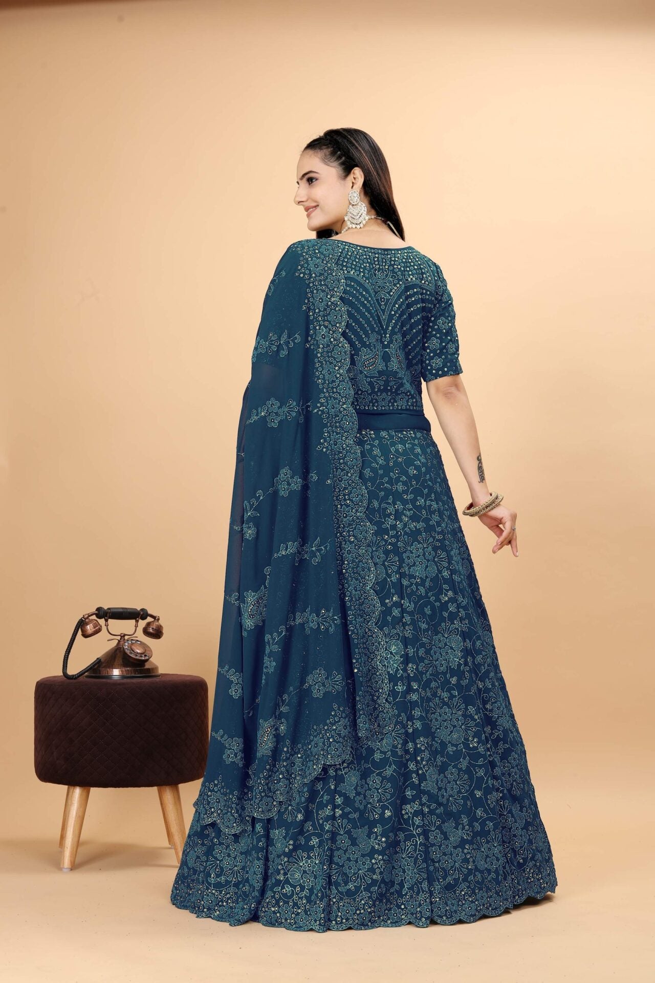 Teal Blue Heavy Lehnga