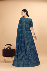 Teal Blue Heavy Lehnga
