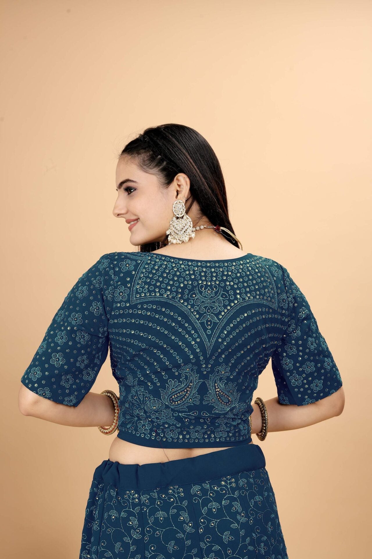 Teal Blue Heavy Lehnga