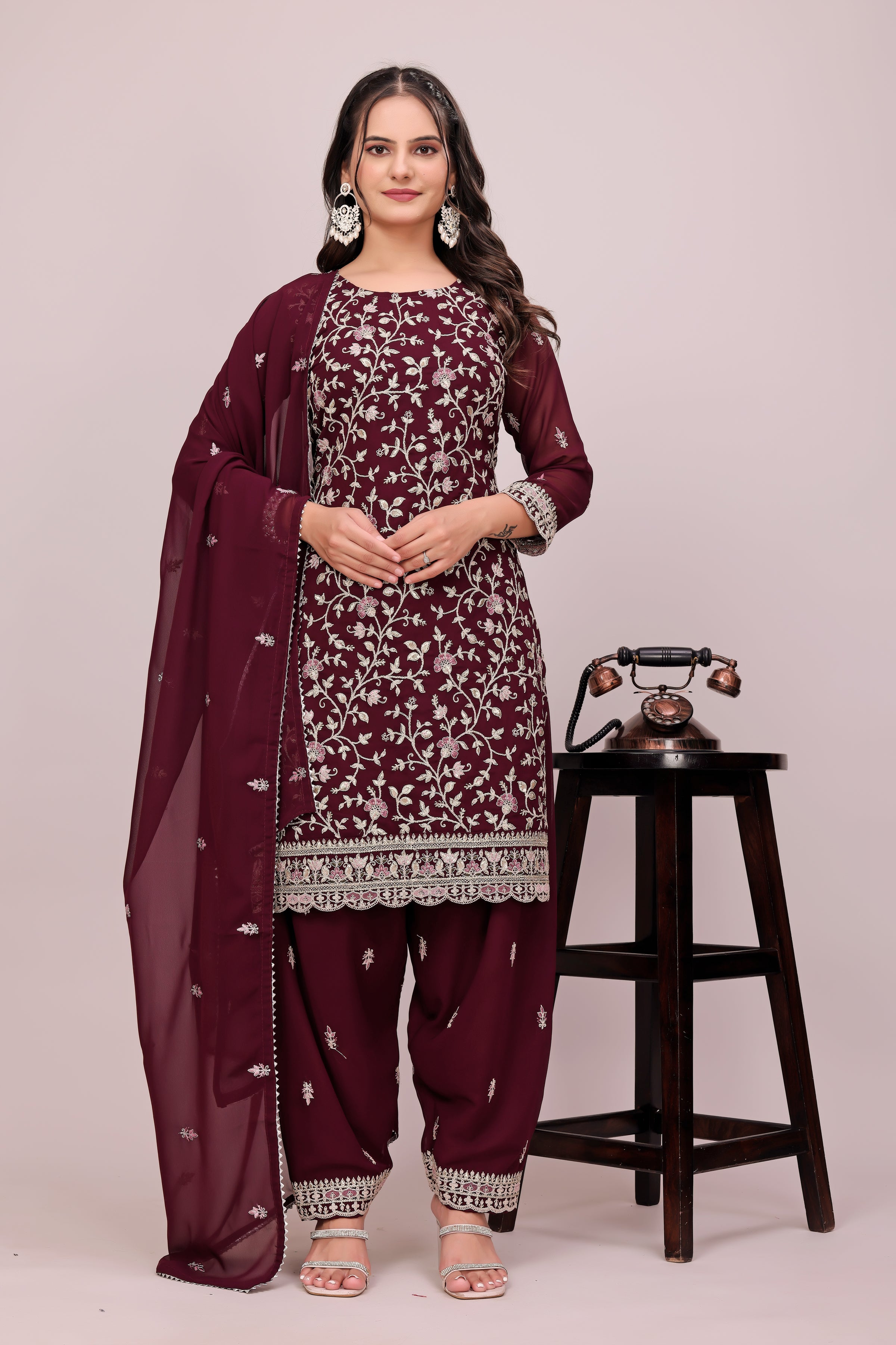 Women Heavy Embroidery Punjabi Suit