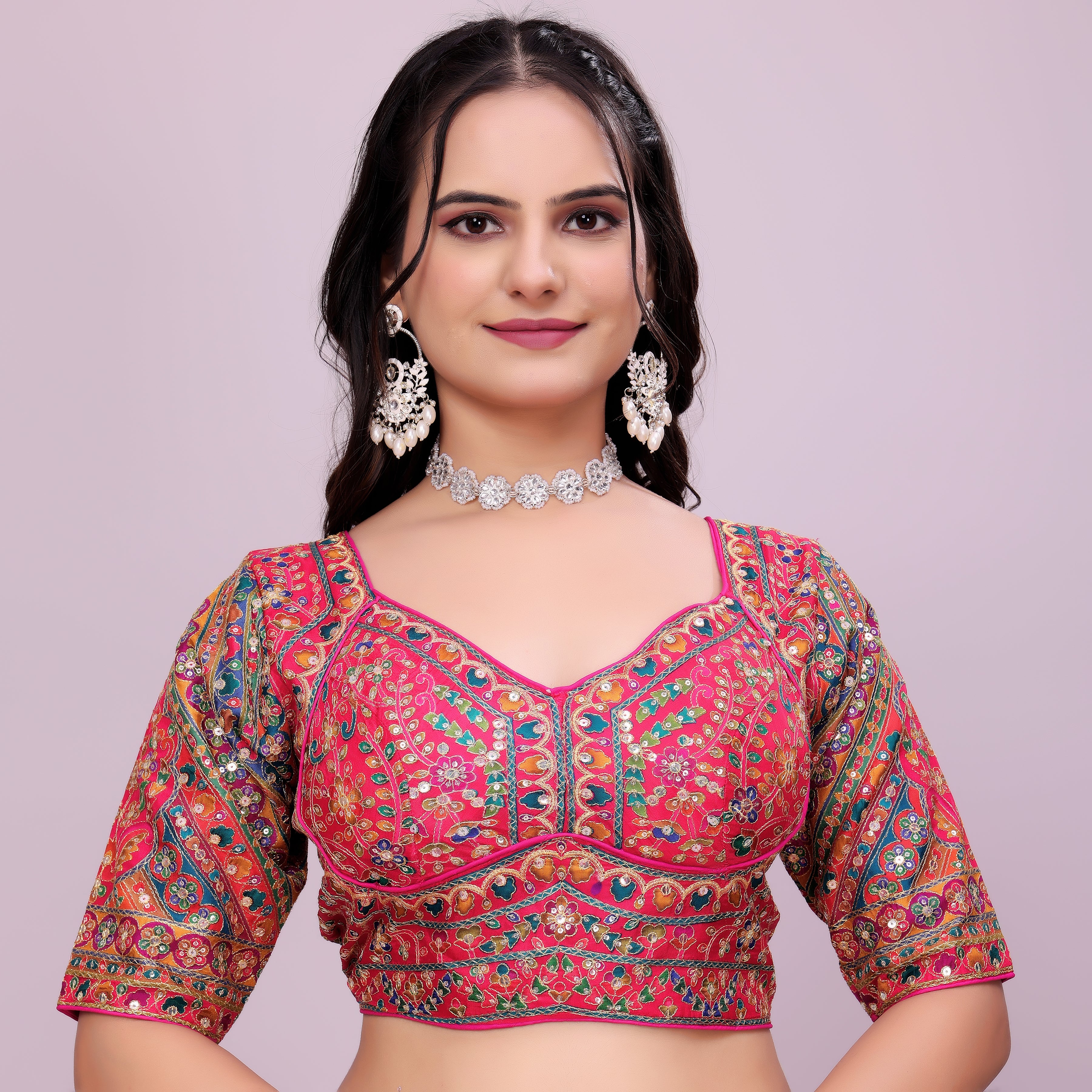 Pink Silk Designer Saree