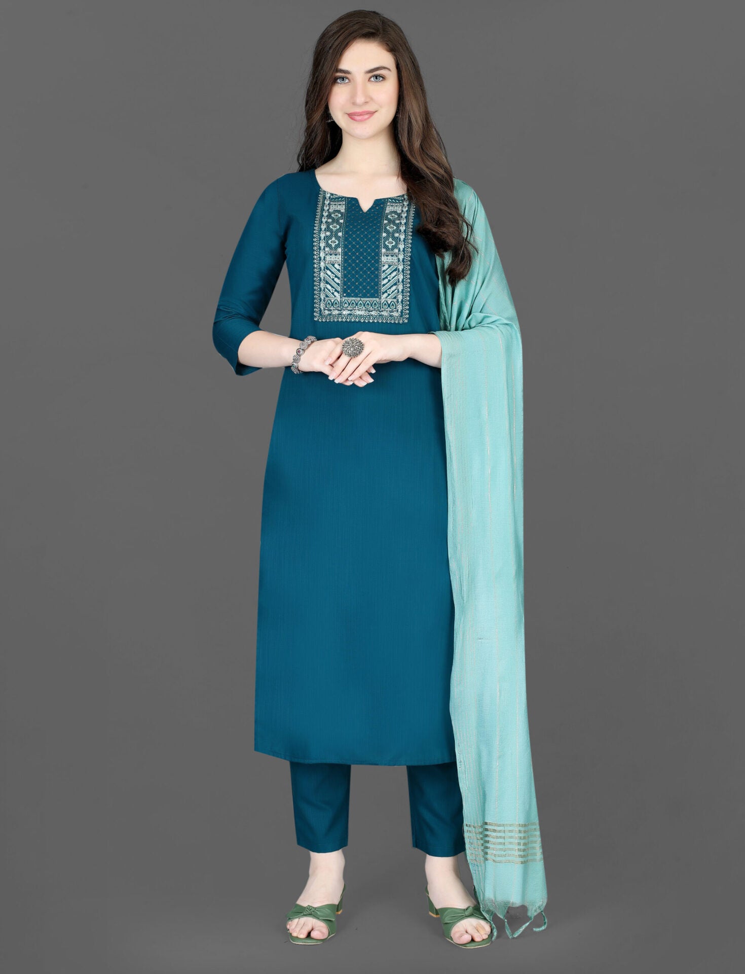Cotton suit with dupatta Ethnic