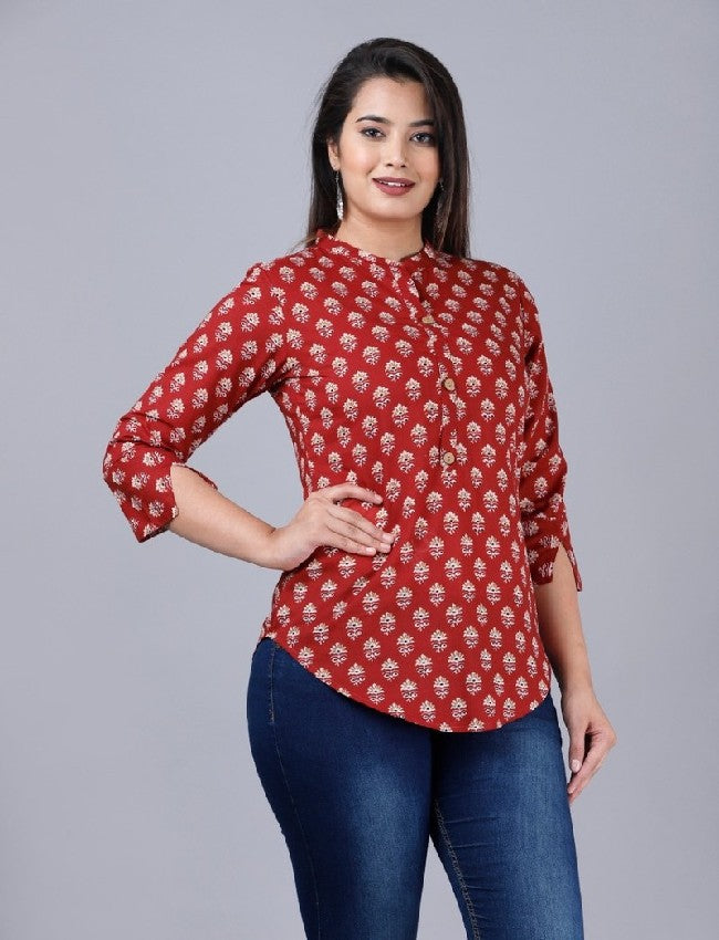 Rayon Printed Short Top