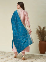 Peach Silk Anarkali Suit Women