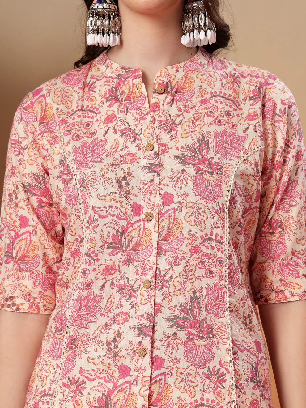 Floral Printed Rayon A-Line Kurta