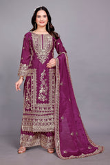 Pakistani Embroidered Silk Suit Womens