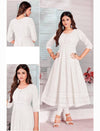 White chikankari long anarkali kurti