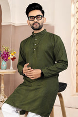 Men Sequence Cotton Blend Straight Kurta