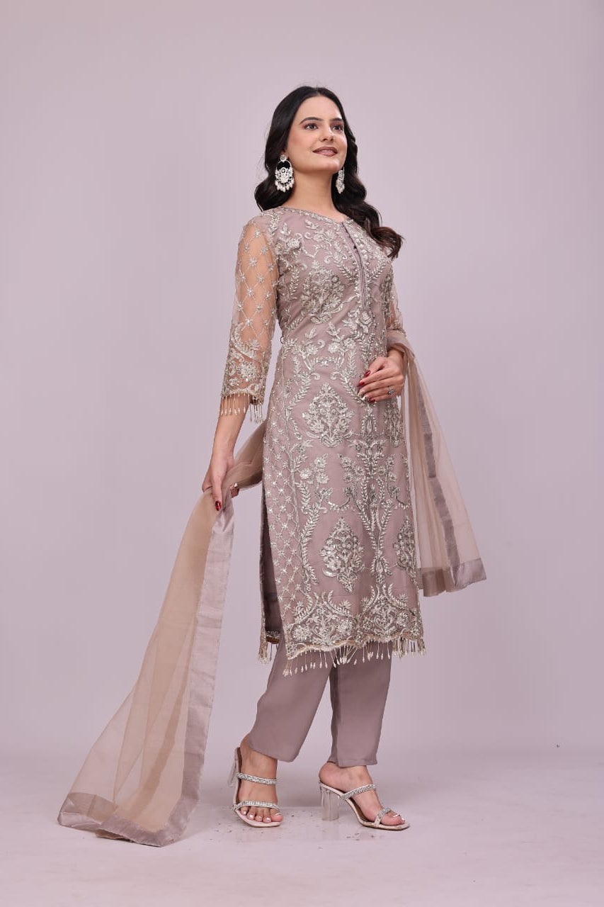 Pakistani Style Embroidered Suit