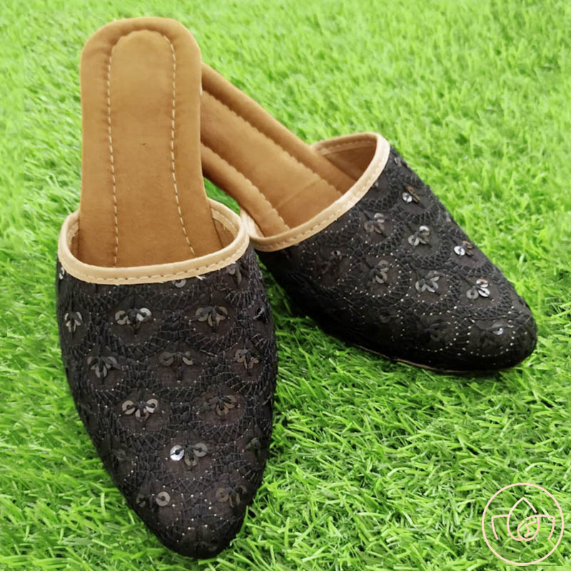 Chikankari Kurti Plazzo Set - Black