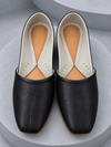 Black faux leather Punjabi khussa jutti for men