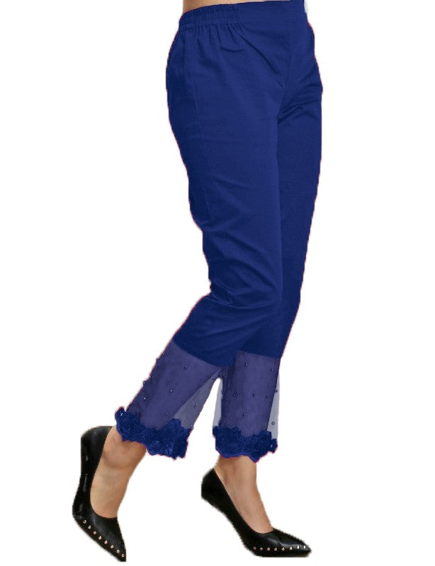 Cotton Net Pearl Stretchable Floral Pants