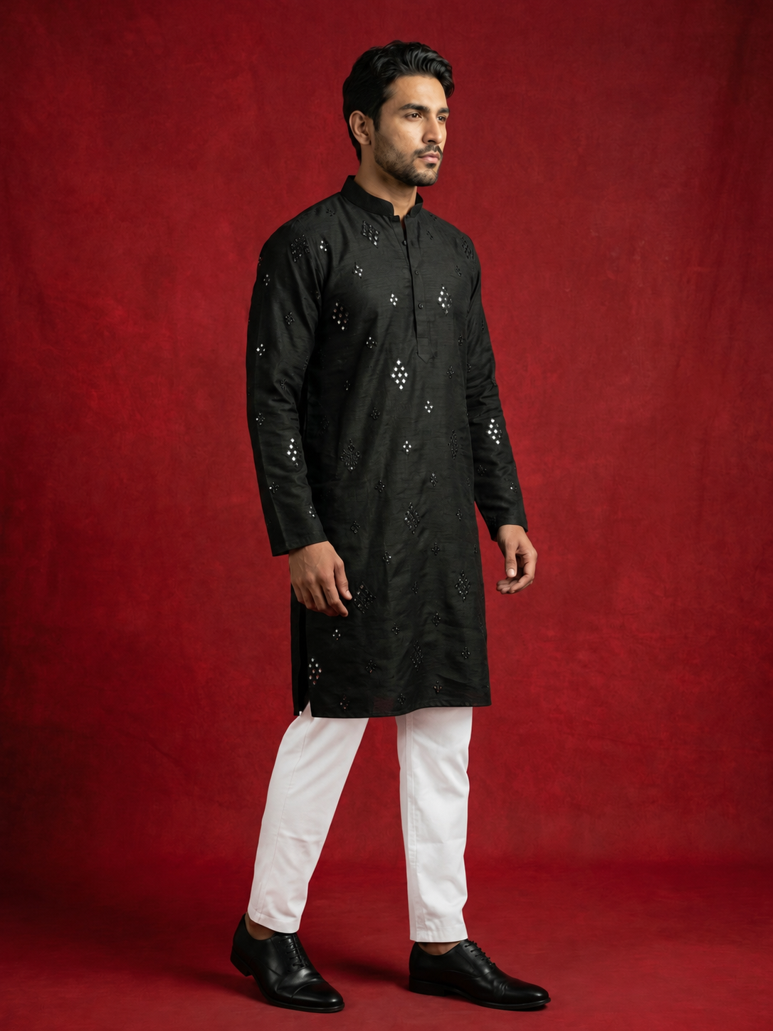 Men's Embroidered Kurta with Pajama