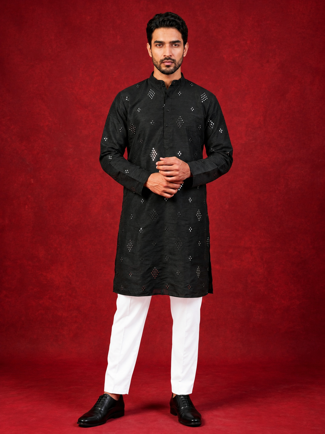 Men's Embroidered Kurta with Pajama