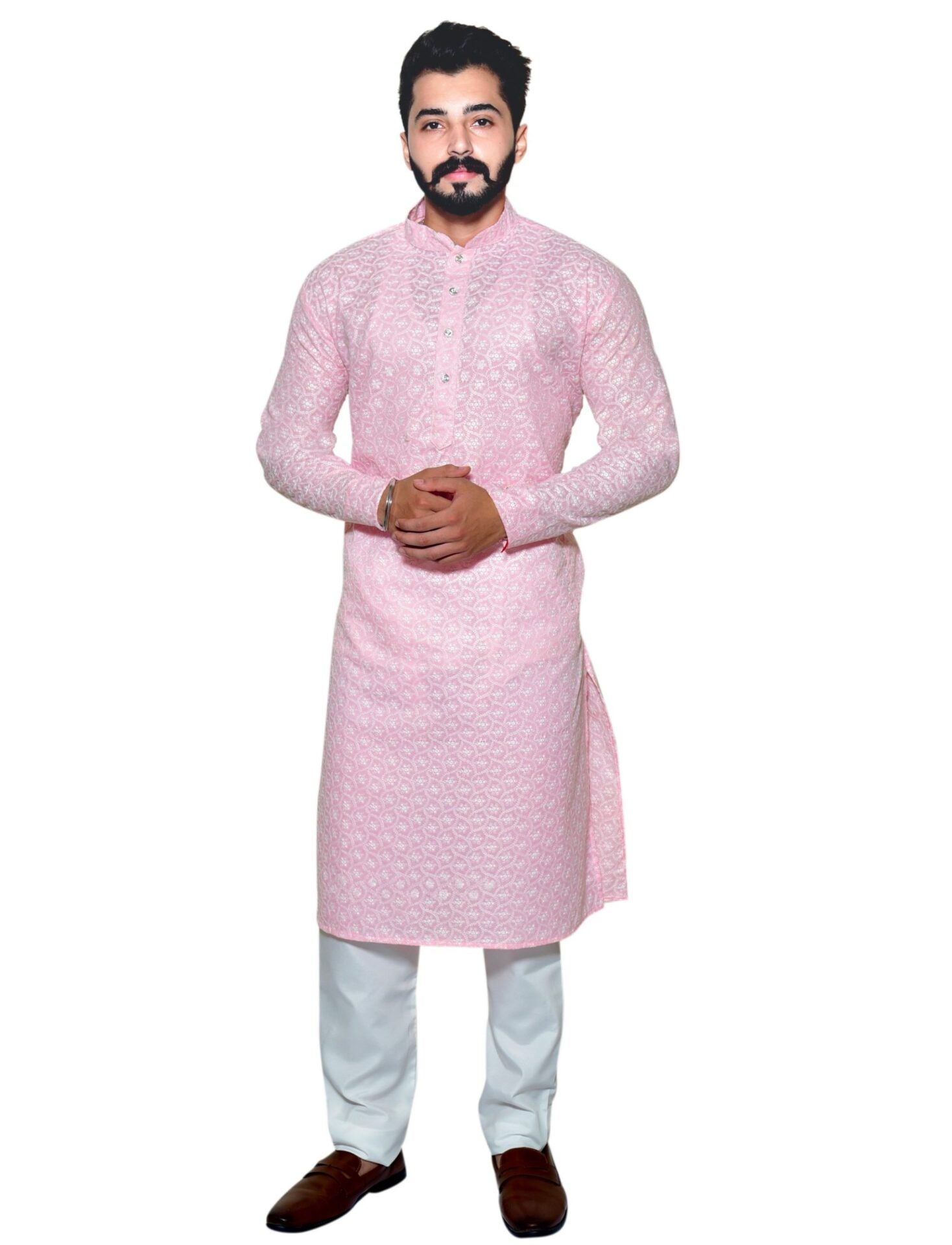 Pink Chikankari Kurta Pajama